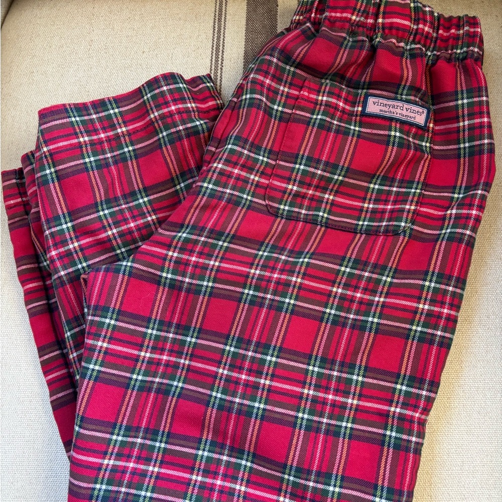 Vineyard Vines Red Plaid Kids Pajama Bottoms